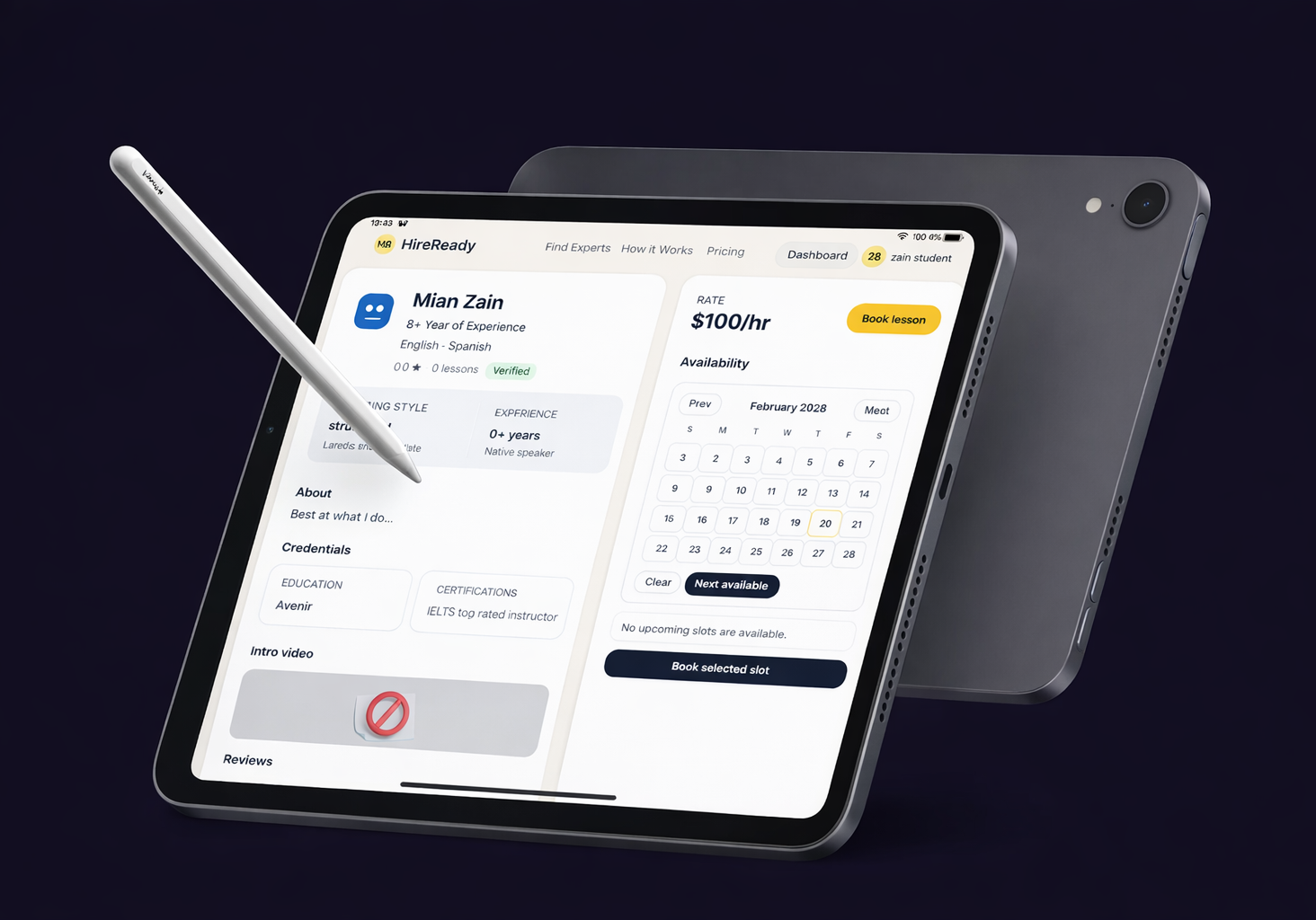Tutor profile trust and qualification layout